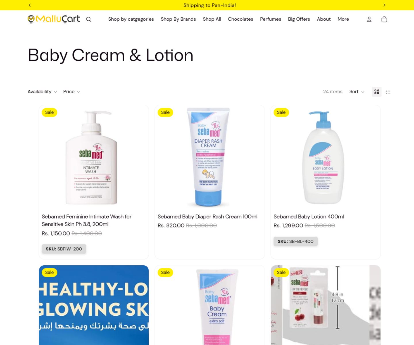 Baby category merchandising